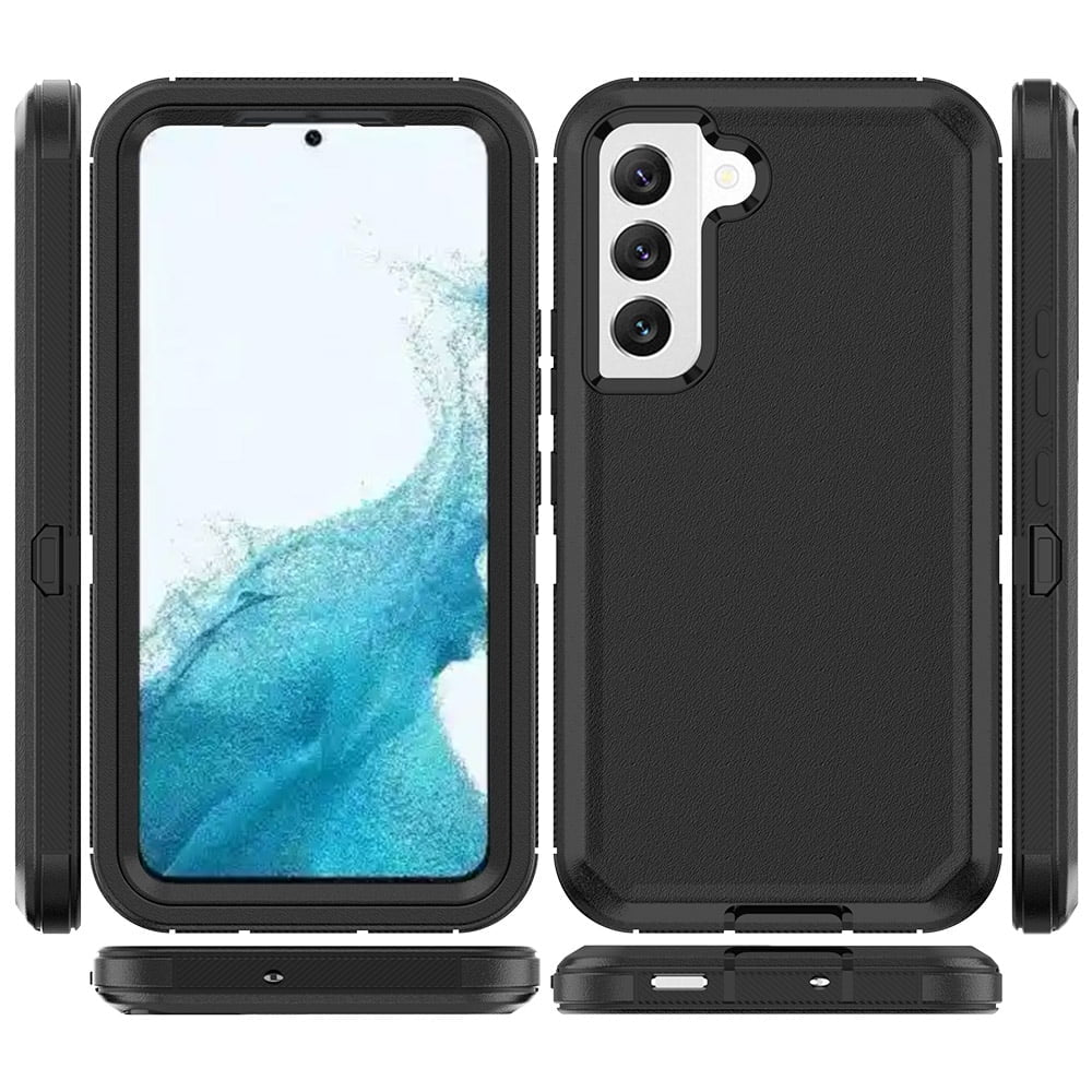 Samsung Galaxy S22 plus Case with Belt Clip Holster Heavy Duty Hard Shockproof Armor Protector Case Cover for Galaxy S22+ 5G Phone Case (Black)
