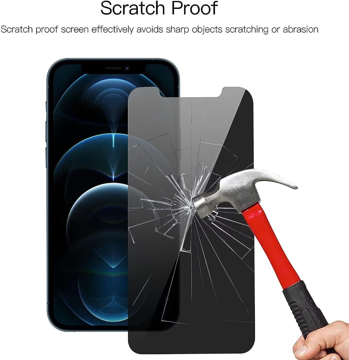 4X for Iphone 16 15 14 13 12 11 Pro Max Privacy Tempered GLASS Screen Protector