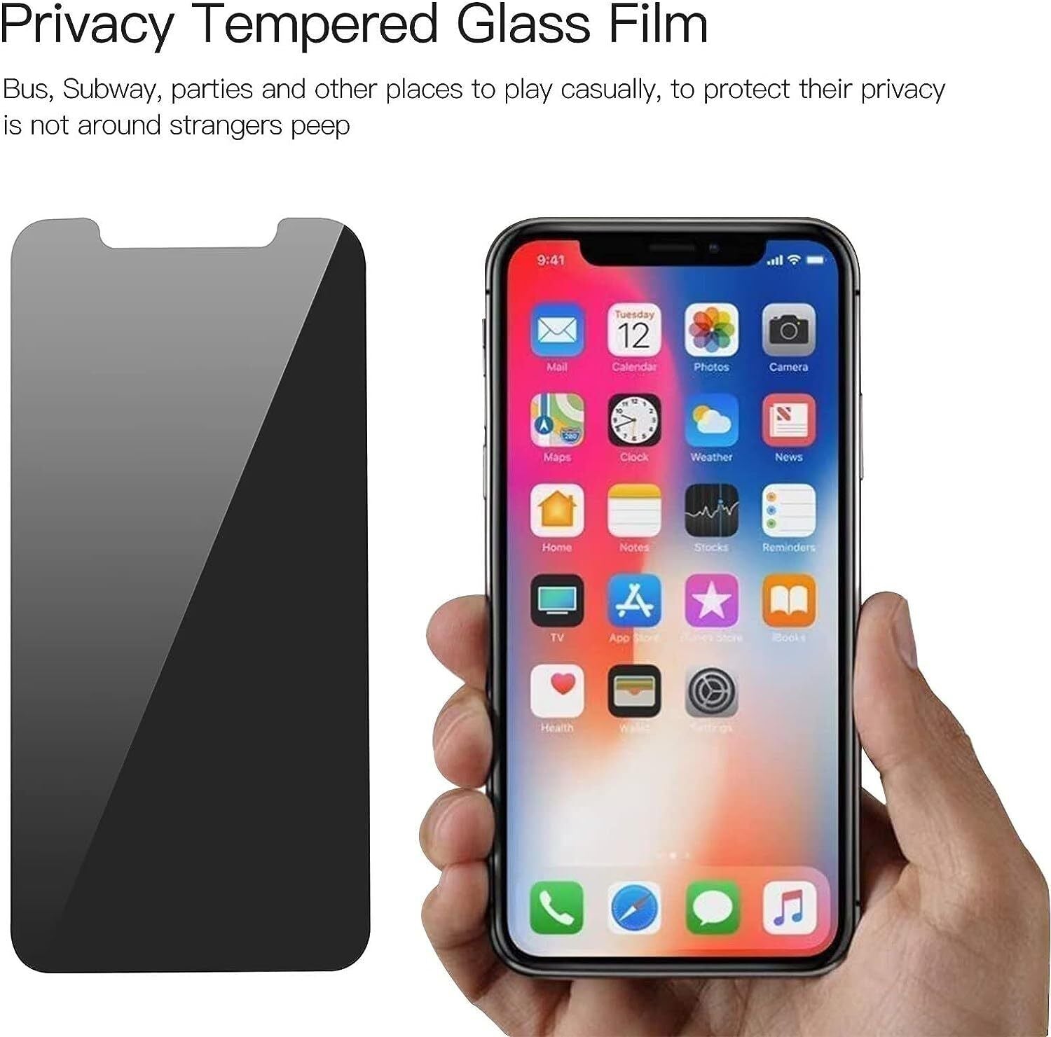 4X for Iphone 16 15 14 13 12 11 Pro Max Privacy Tempered GLASS Screen Protector