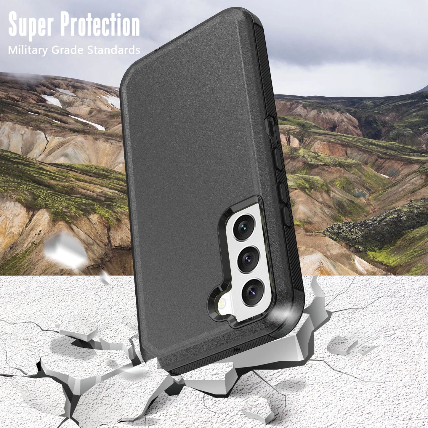 Samsung Galaxy S22 plus Case with Belt Clip Holster Heavy Duty Hard Shockproof Armor Protector Case Cover for Galaxy S22+ 5G Phone Case (Black)