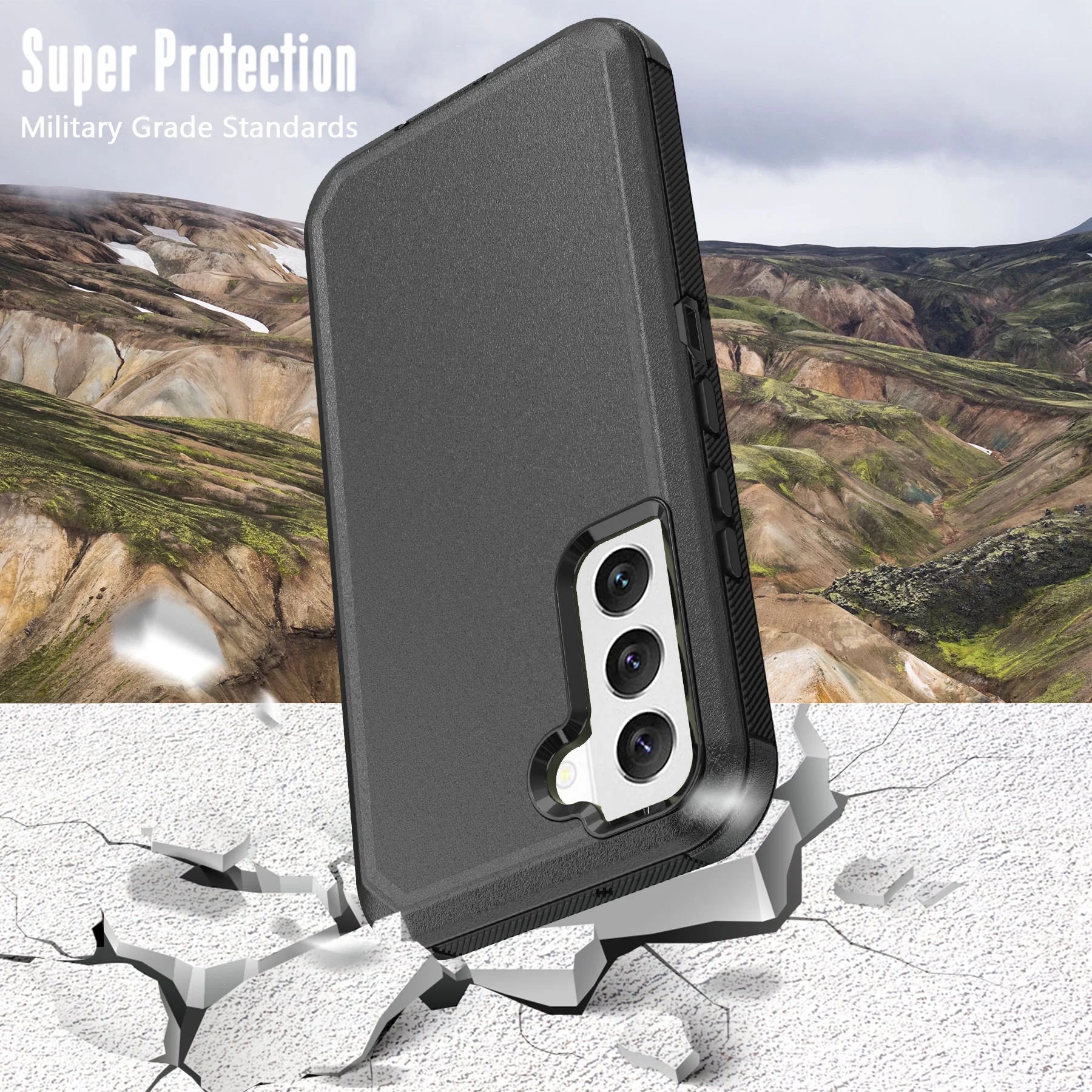 Samsung Galaxy S22 plus Case with Belt Clip Holster Heavy Duty Hard Shockproof Armor Protector Case Cover for Galaxy S22+ 5G Phone Case (Black)