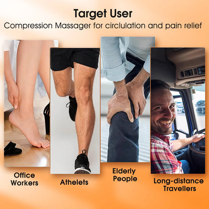 Leg Massager, Air Compression Foot Massager for Leg, Calf, Thigh, Vibration, Knee Heating, Helpful for Varicose Veins, Muscle Fatigue, Cramps, Swelling, Gift for Fathers' Mothers' Day
