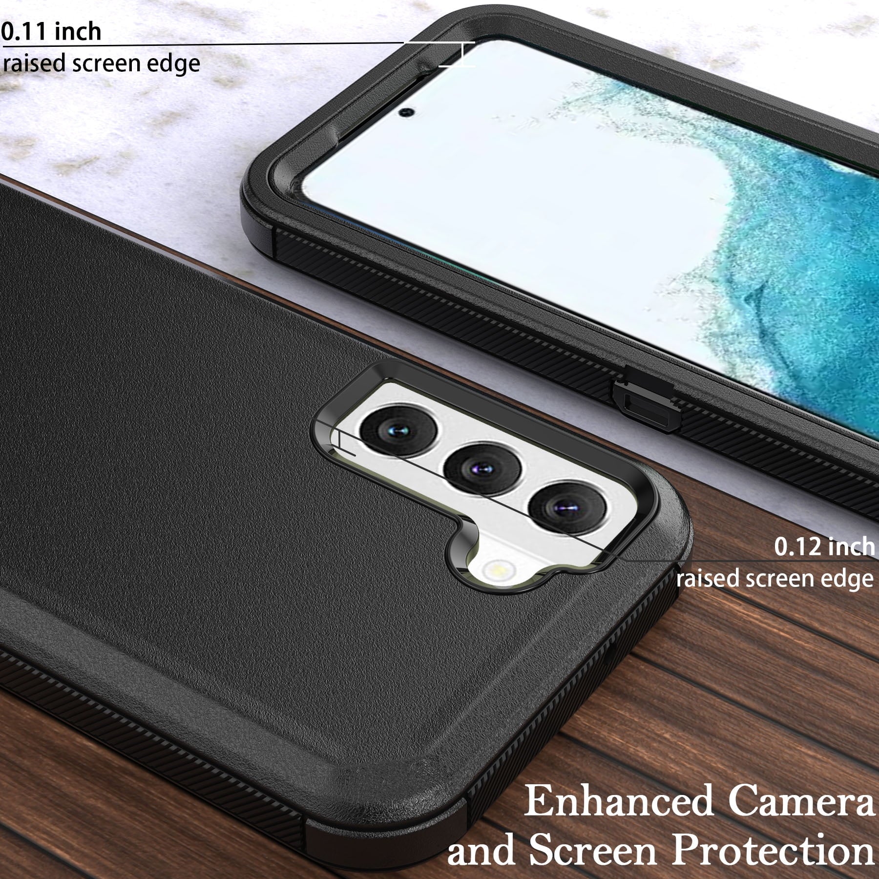 Samsung Galaxy S22 plus Case with Belt Clip Holster Heavy Duty Hard Shockproof Armor Protector Case Cover for Galaxy S22+ 5G Phone Case (Black)