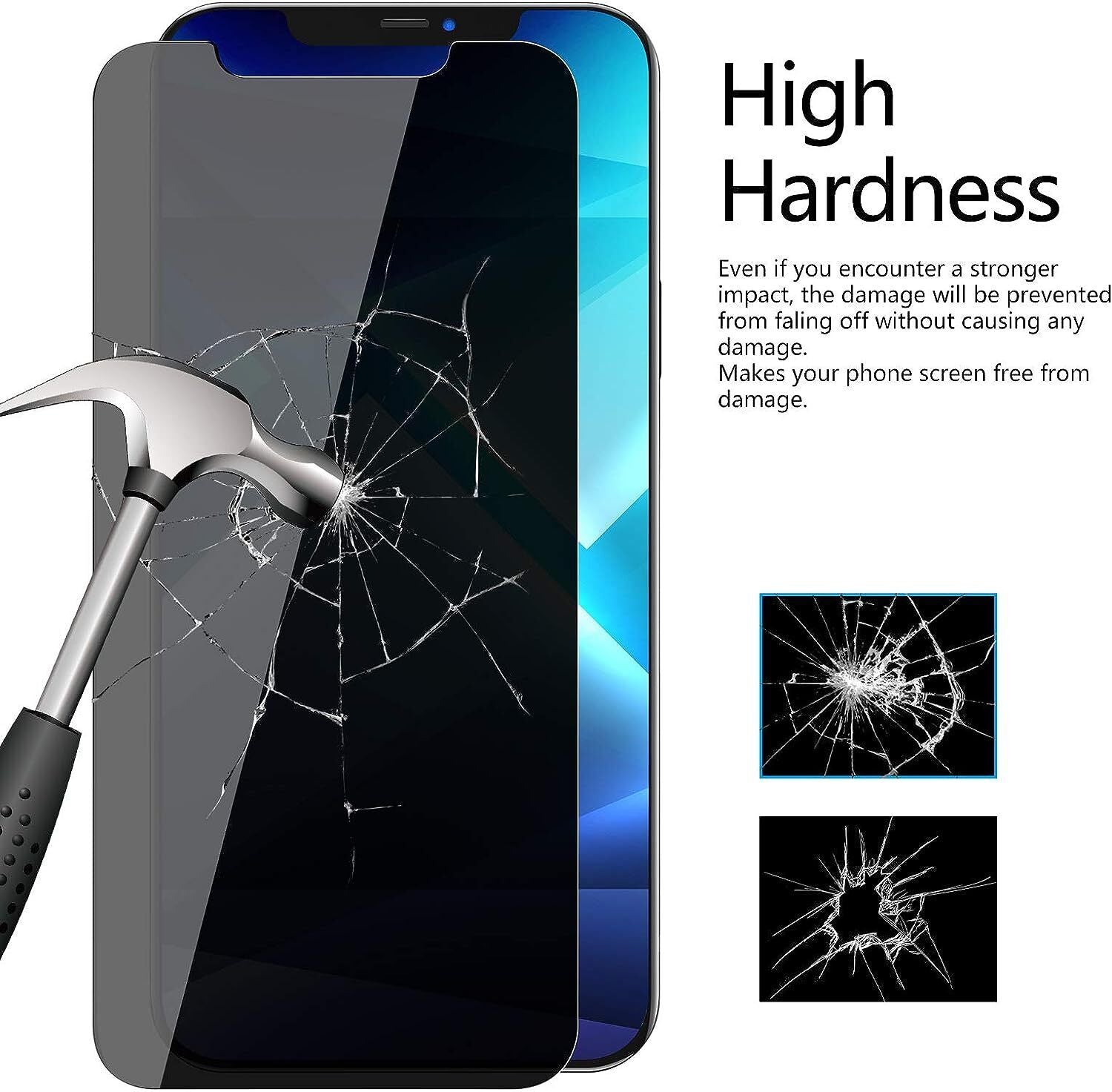 4X for Iphone 16 15 14 13 12 11 Pro Max Privacy Tempered GLASS Screen Protector