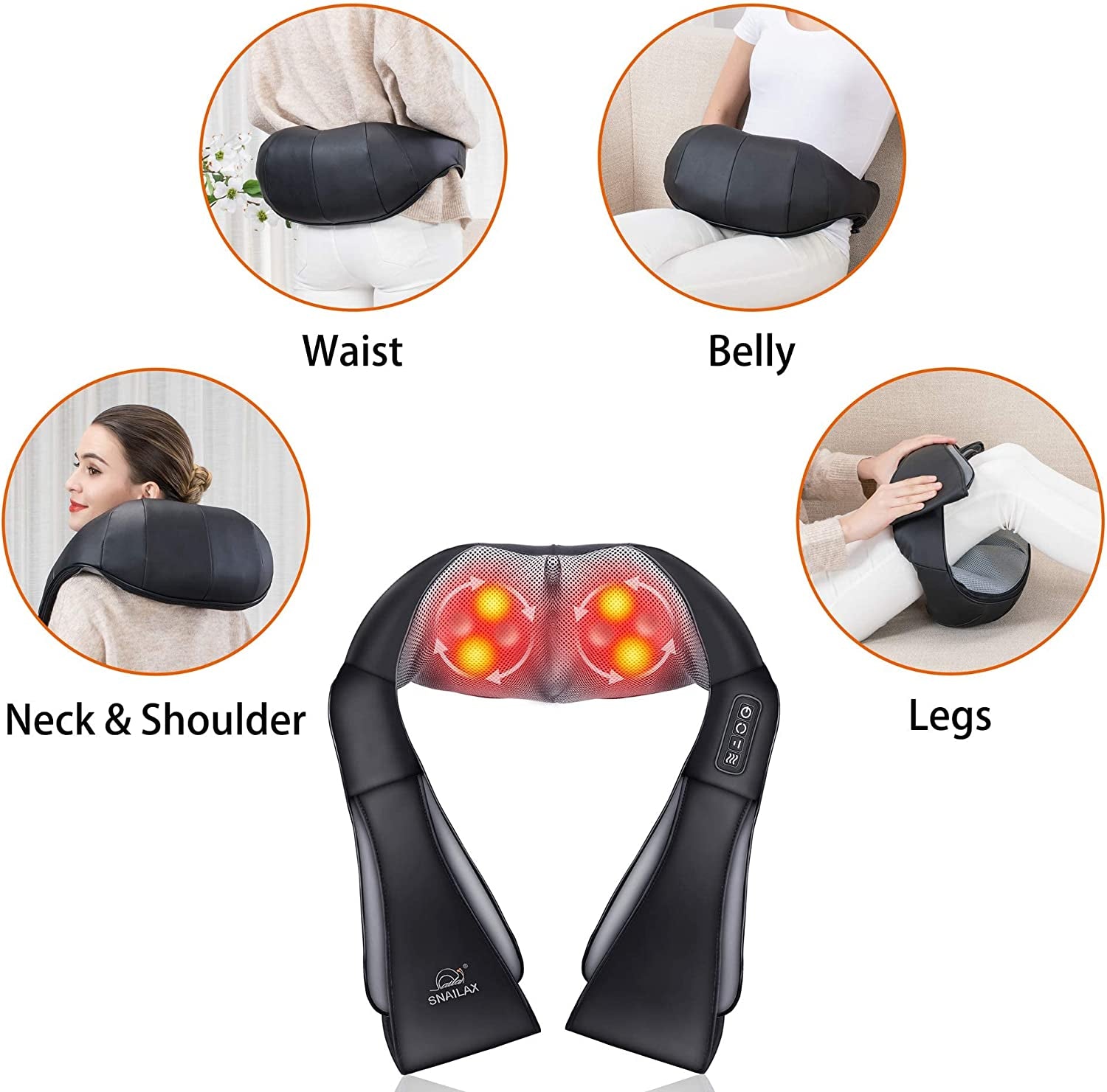 Neck Massager with Heat -Shiatsu Back Massager,Shoulder Massager,Christmas Gifts for Mom,Dad,Pillow Massagers for Neck and Back,Leg,Foot