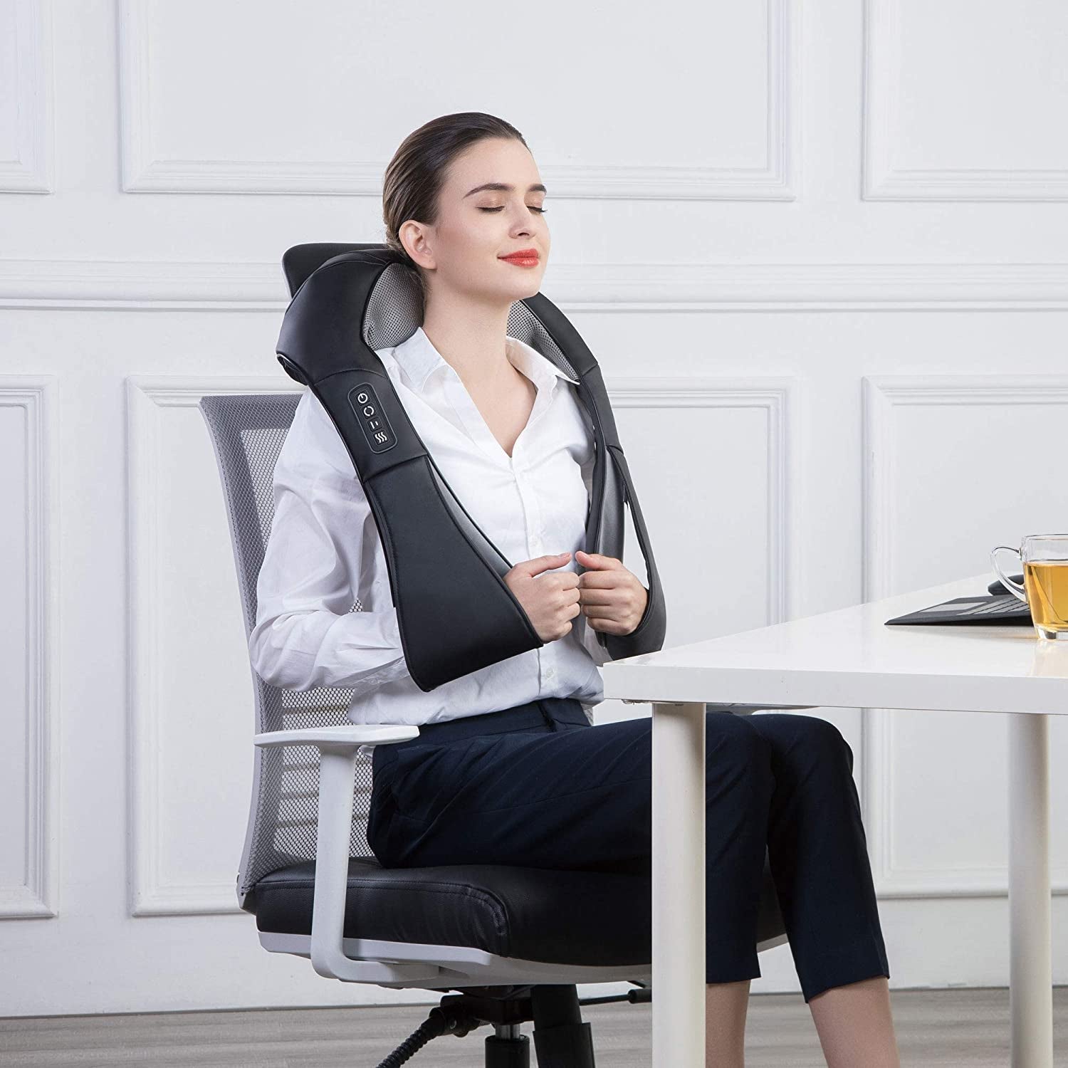 Neck Massager with Heat -Shiatsu Back Massager,Shoulder Massager,Christmas Gifts for Mom,Dad,Pillow Massagers for Neck and Back,Leg,Foot