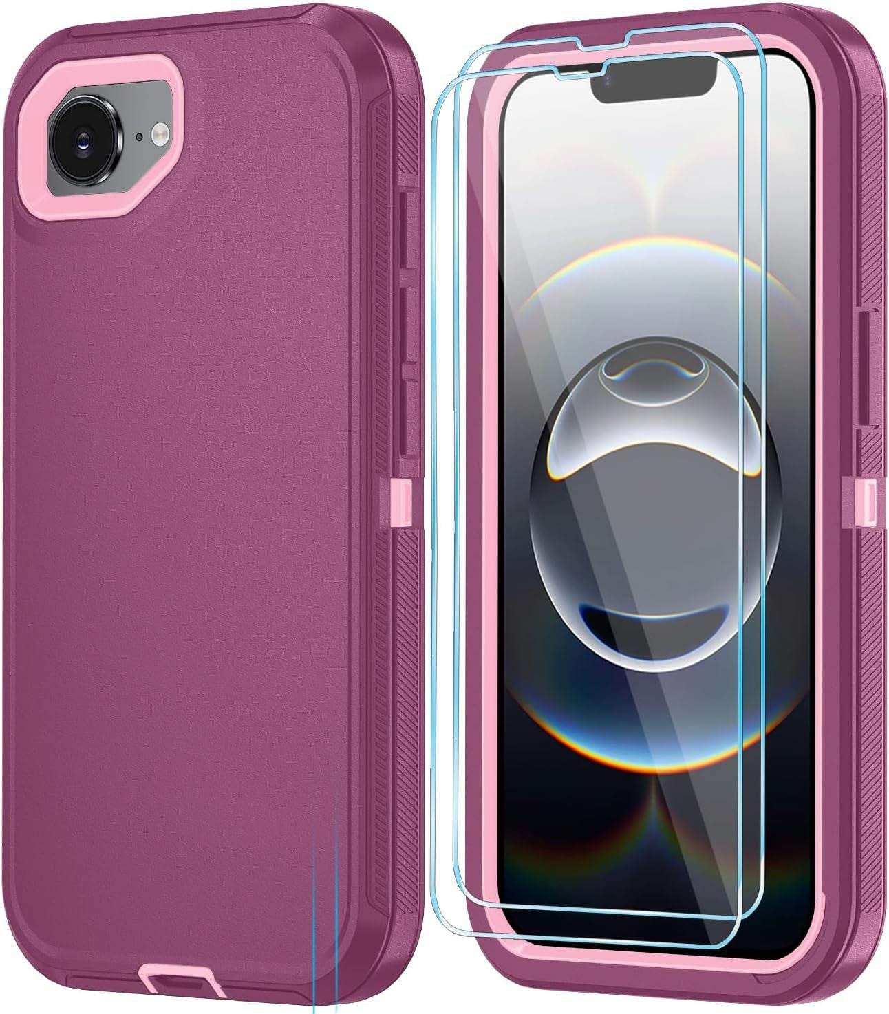 Phone Case for Iphone 16E with HD Screen 16E, Wineredpink