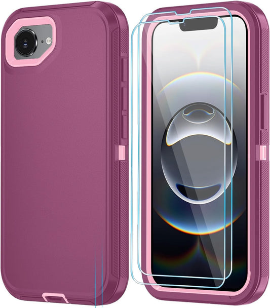 Phone Case for Iphone 16E with HD Screen 16E, Wineredpink