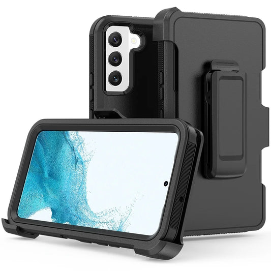 Samsung Galaxy S22 plus Case with Belt Clip Holster Heavy Duty Hard Shockproof Armor Protector Case Cover for Galaxy S22+ 5G Phone Case (Black)