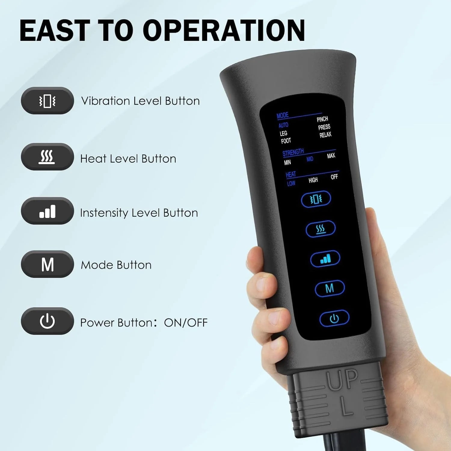 Leg Massager, Air Compression Foot Massager for Leg, Calf, Thigh, Vibration, Knee Heating, Helpful for Varicose Veins, Muscle Fatigue, Cramps, Swelling, Gift for Fathers' Mothers' Day
