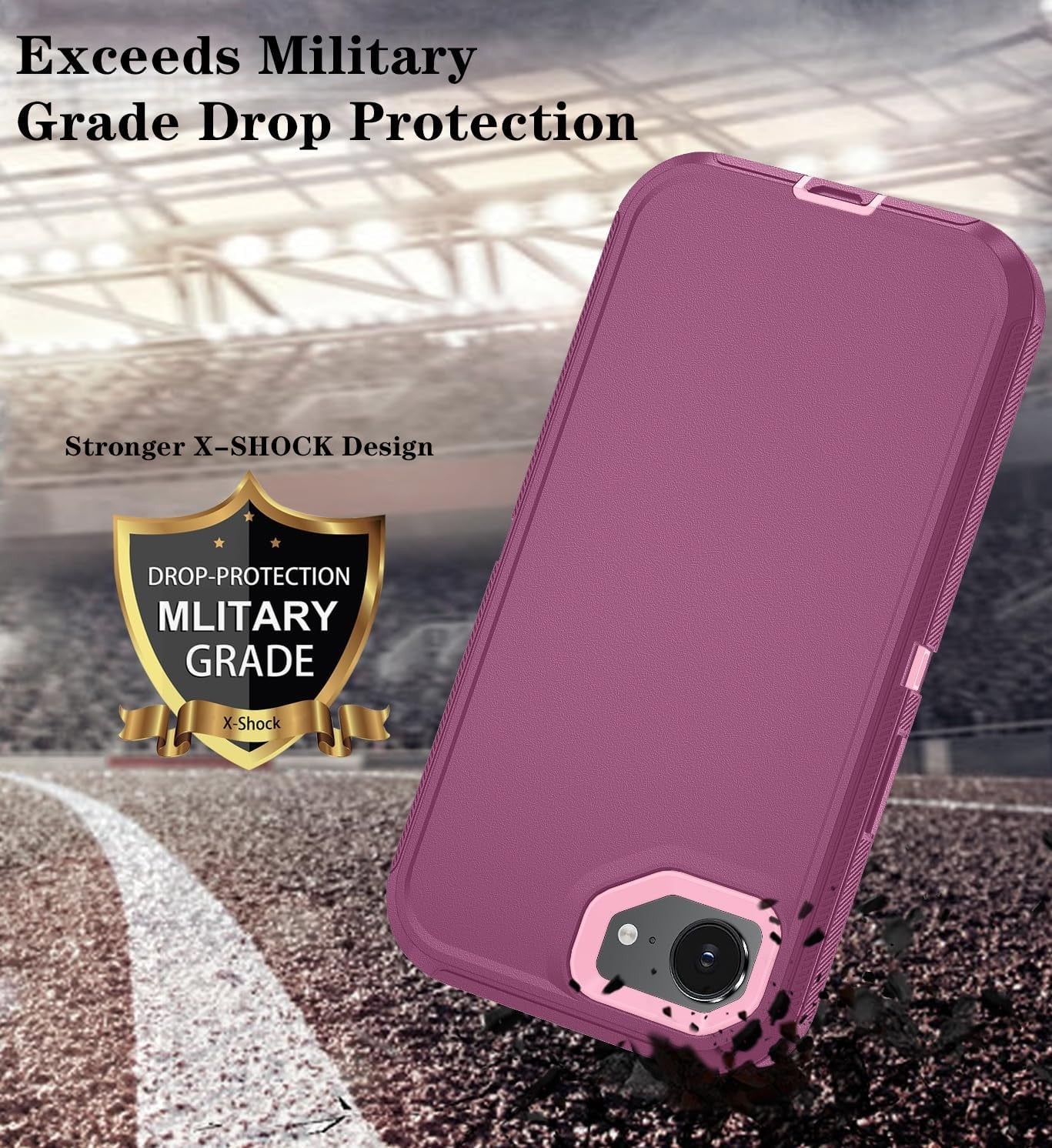 Phone Case for Iphone 16E with HD Screen 16E, Wineredpink